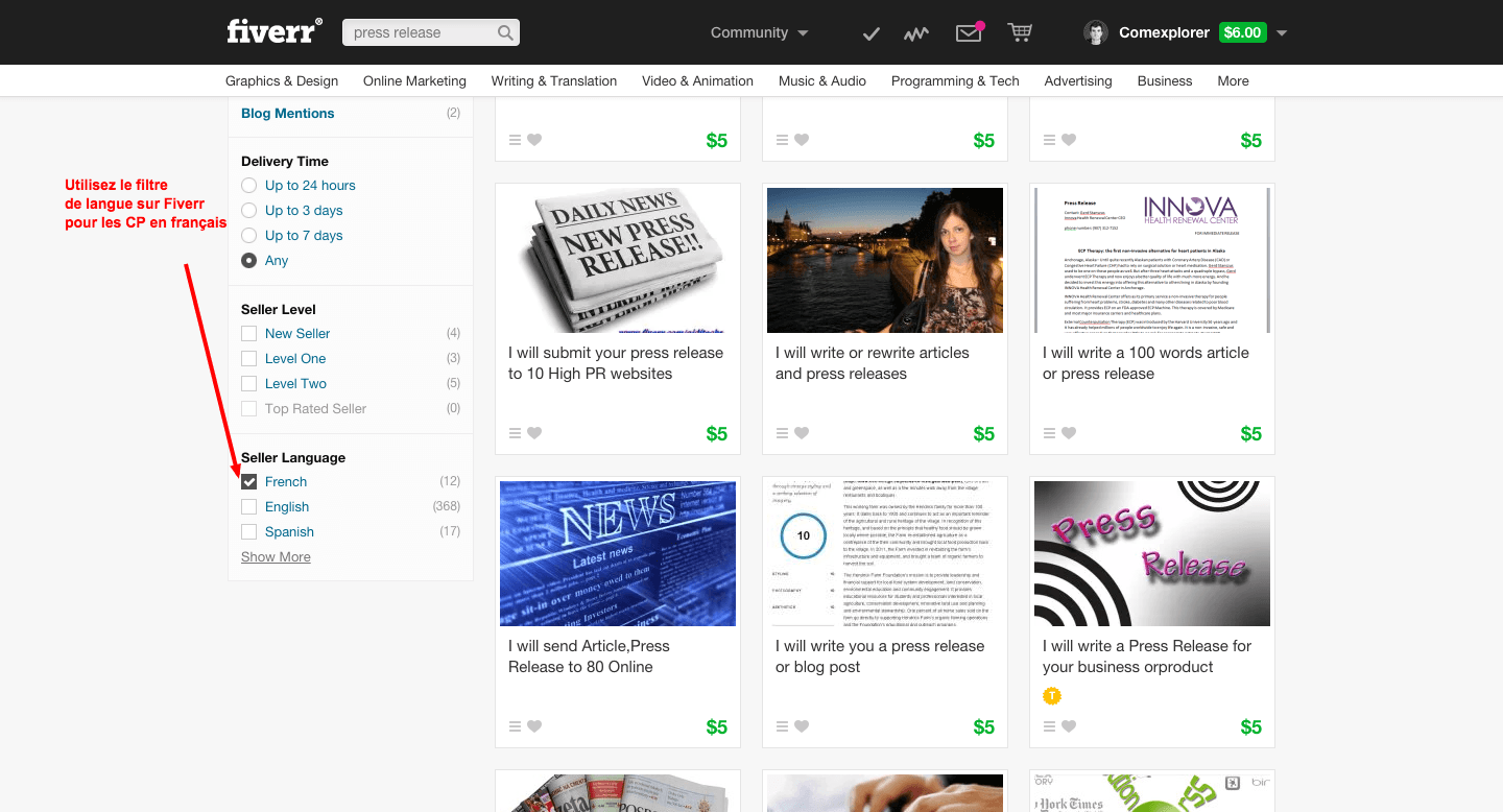 Fiverr press release