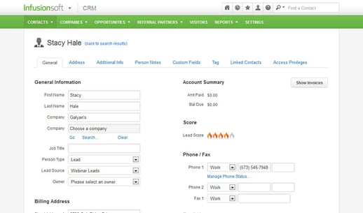 infusionsoft contact management infusionsoft contact management